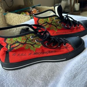 To kill a mockingbird sneakers red, black
